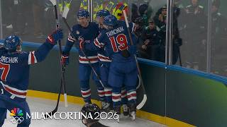 Jack Eichel finishes face-off for 3-2 Team USA lead vs. Denmark | Winter Olympics 2026 | NBC Sports