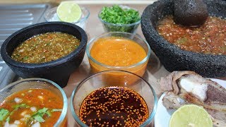 5 Salsas Taqueras | Ranchera | De chile Morita | Cacahuate | Clasica y Macha