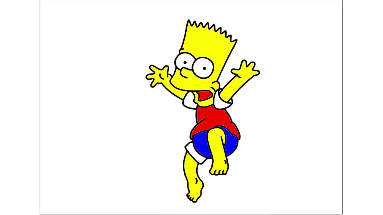  Cara  Mudah Menggambar  dan Mewarani Bart Simpson yang  Lucu  