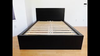 Ikea MALM High Bed Frame w 2 Storage Boxes   Black Brown   Full Double