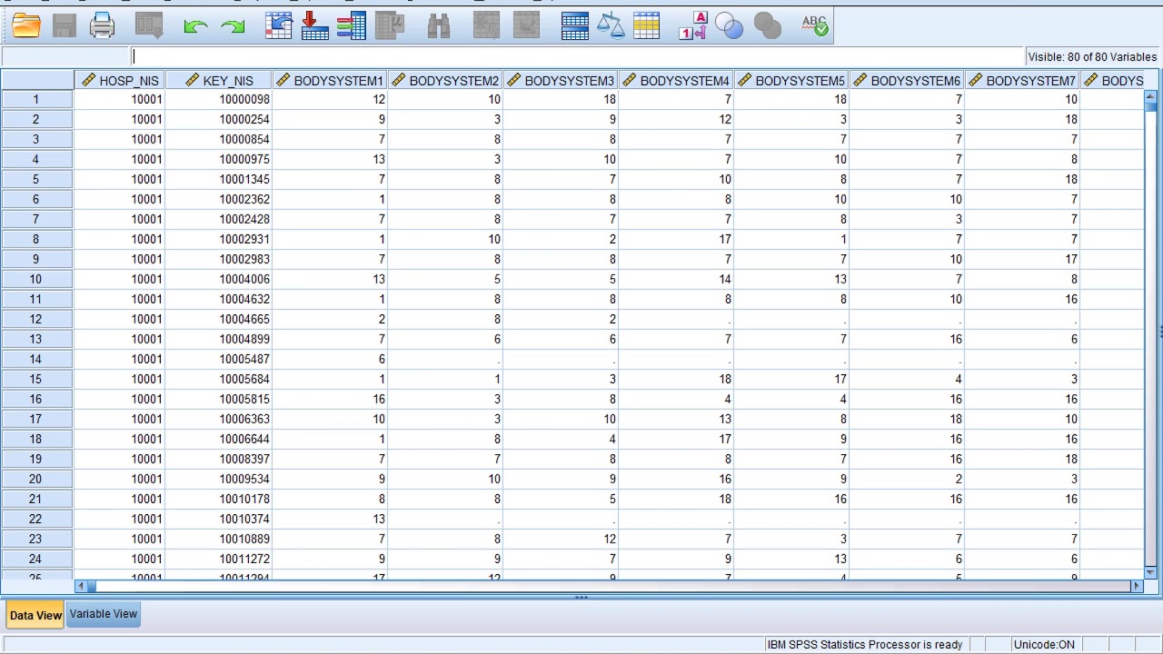 Converting HCUP NIS Files from .ASC into SPSS YouTube
