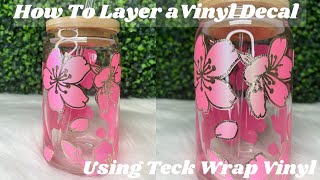 How To Layer a Vinyl Decal On a Beer Can Glass | Teck Wrap Vinyl | Libbey Glass | Easy Cricut DIY