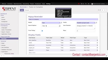 Odoo Popup Reminder