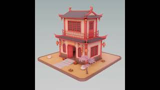 Stylized Chinese House 01 | 3D Model