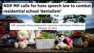 Frances Widdowson interview with CBC journalist Olivia Stefanovich on "Residential School Denialism"