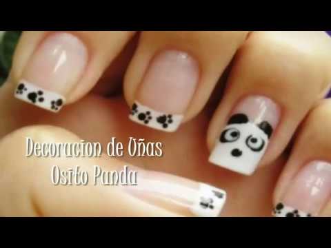 DISEÑO DE UÑAS OSITO PANDA-?Karol - YouTube