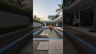 builders build a beautiful house with a swimming pool #home #build #base