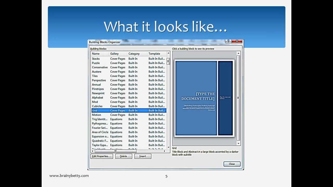 An Introduction to Microsoft Word Building Blocks YouTube