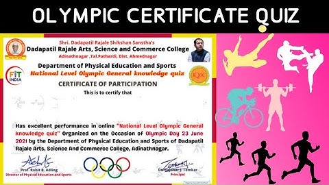OLYMPIC GAMES QUIZ l OLYMPIC GAMES l Verified Certificate Quiz l Free Olympic Games Quiz l Quiz
