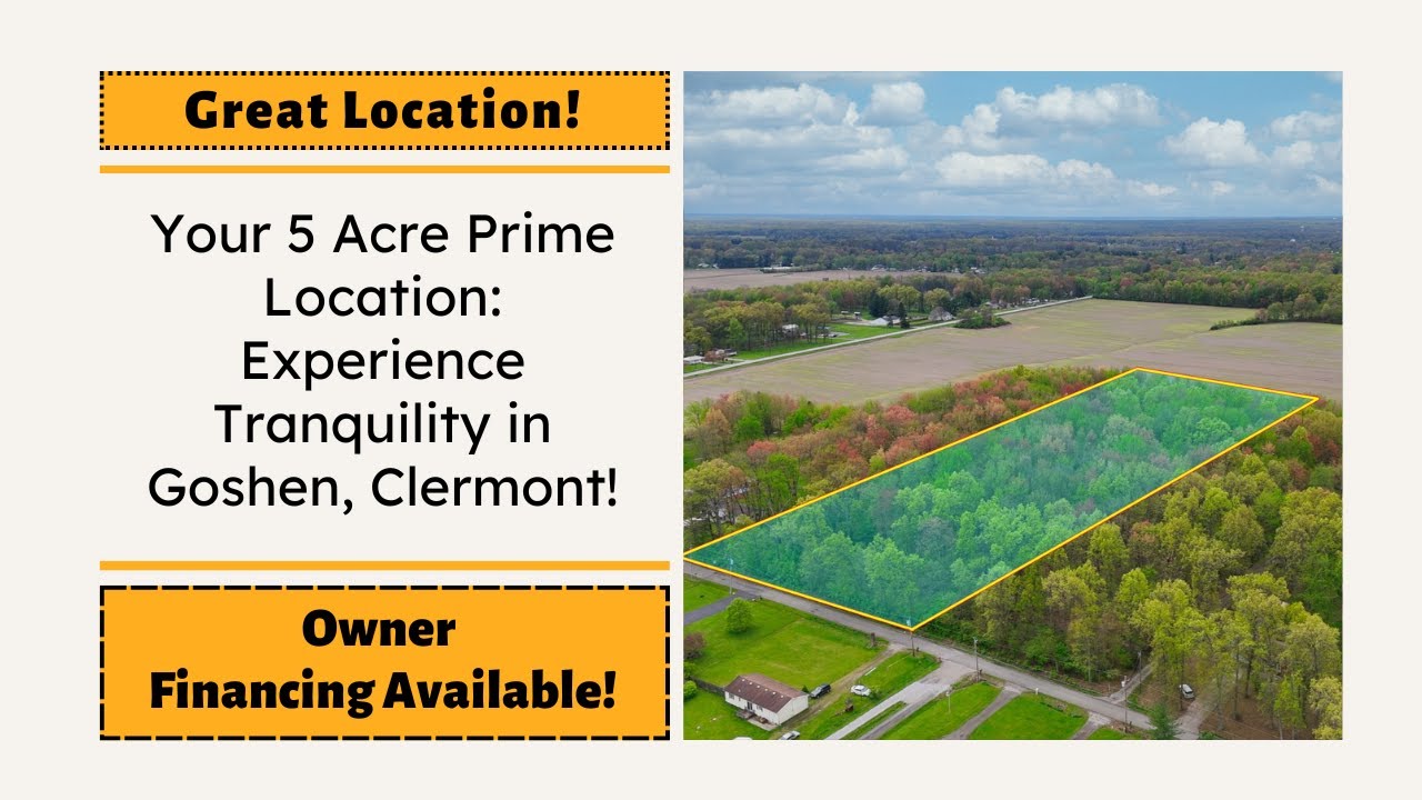 Your 5 Acre Prime Location: Experience Tranquility in Goshen, Clermont!