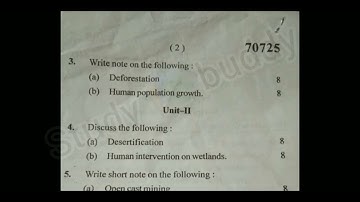 MDU M.Sc. 2nd Sem Environmental Science 2019 (Environmental Issue) Question Paper #mdu #shorts