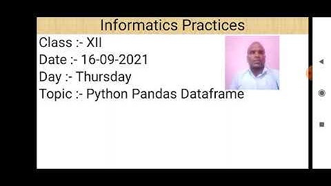 Class XII Informatics Practices 16 09 2021 By Mr  Praveen Singh