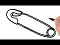How To Draw Safety Pin Easy Stuff Drawing Tutorial 