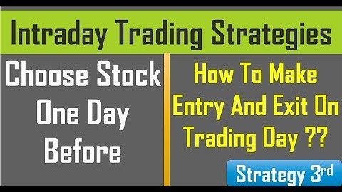 Intraday Choose Stock One Day Before - Entry And Exit - III | By Abhijit Zingade
