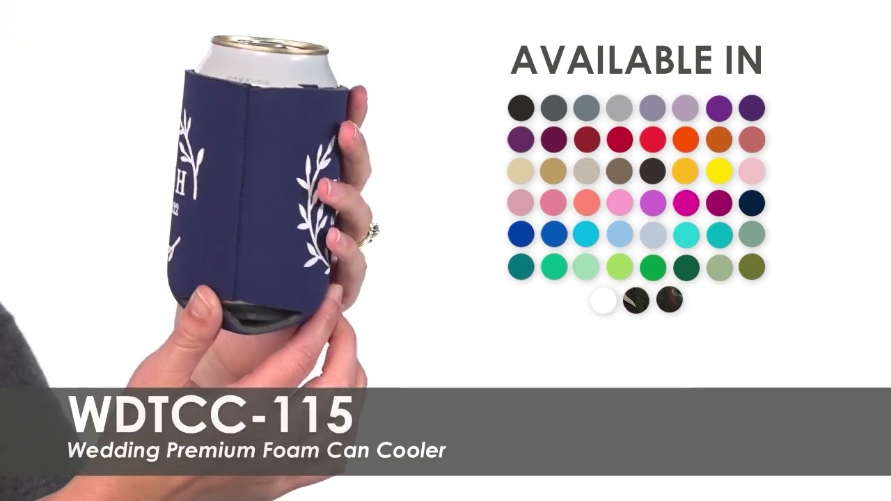 Custom Wedding Can Coolers - Wedding Premium Foam Can Cooler WDTCC-115