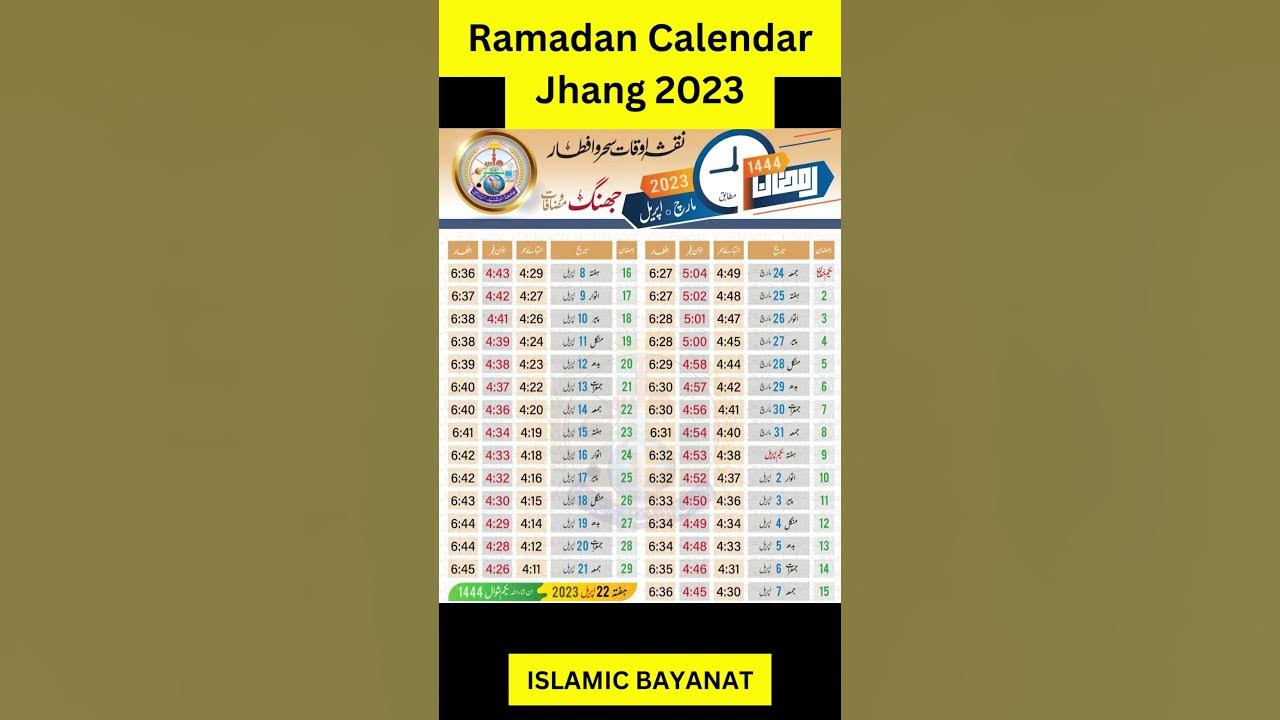 ramadan calendar jhang 2025