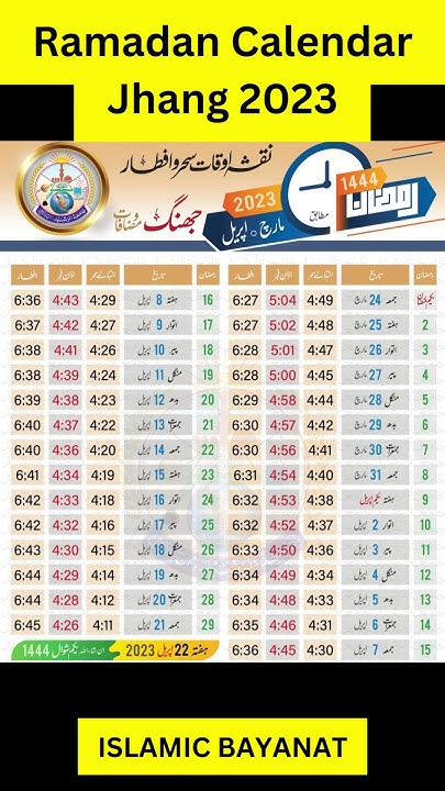 ramadan calendar jhang 2025