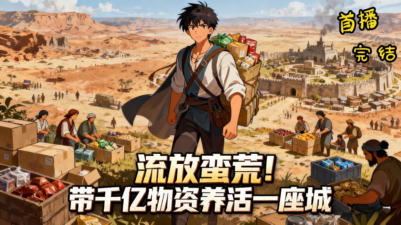 《流放蛮荒！带千亿物资养活一座城》 什么？ 刚穿过来就要被流放？真是见了鬼了！ 还好我有千亿物资空间在手，到了蛮荒地界也不怕！#有声漫画#种田#穿越#爽文#逃荒