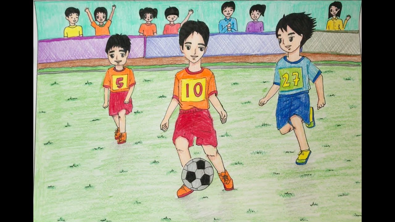 Simple folk painting game  62  Soccer game  Painting summer day  activities  YouTube