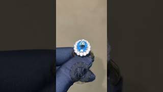 Sky Blue Gemstone Ring. 925 Sterling Silver Yellow Gold Plated Ring. #ringlovers #ring #birthdaygift