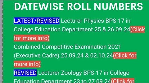 SPSC Latest/Re-revised Interview Schedule for Lecturer Physics BPS-17#interview#spsc#physics