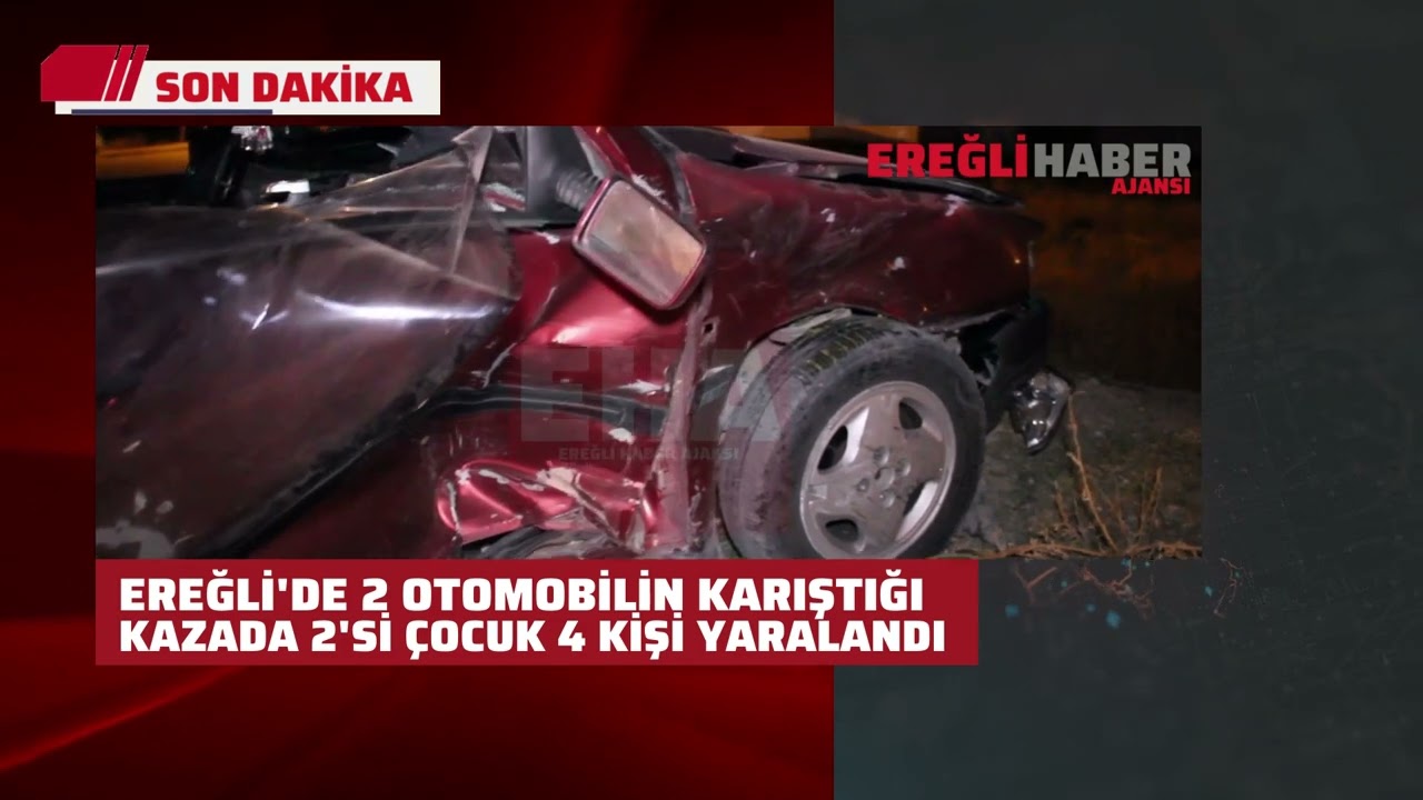 Ereğli’de iki otomobilin karıştığı kazada 4 kişi yaralandı.