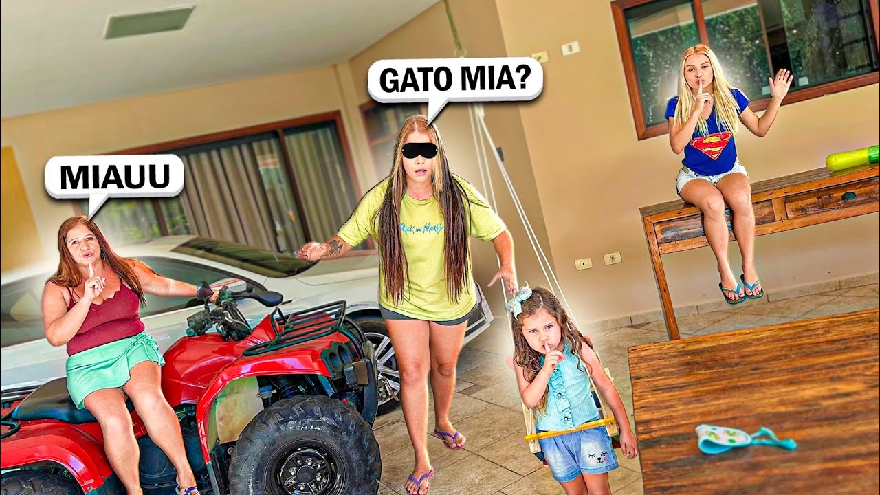 DESAFIO DO GATO MIA EXTREMO COM MINHA IRMÃZINHA E MINHA MÃE!!!