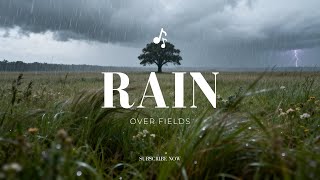 A Storm Over Open Fields 🌧️ Distant Thunder & Endless Rain | 3 Hours