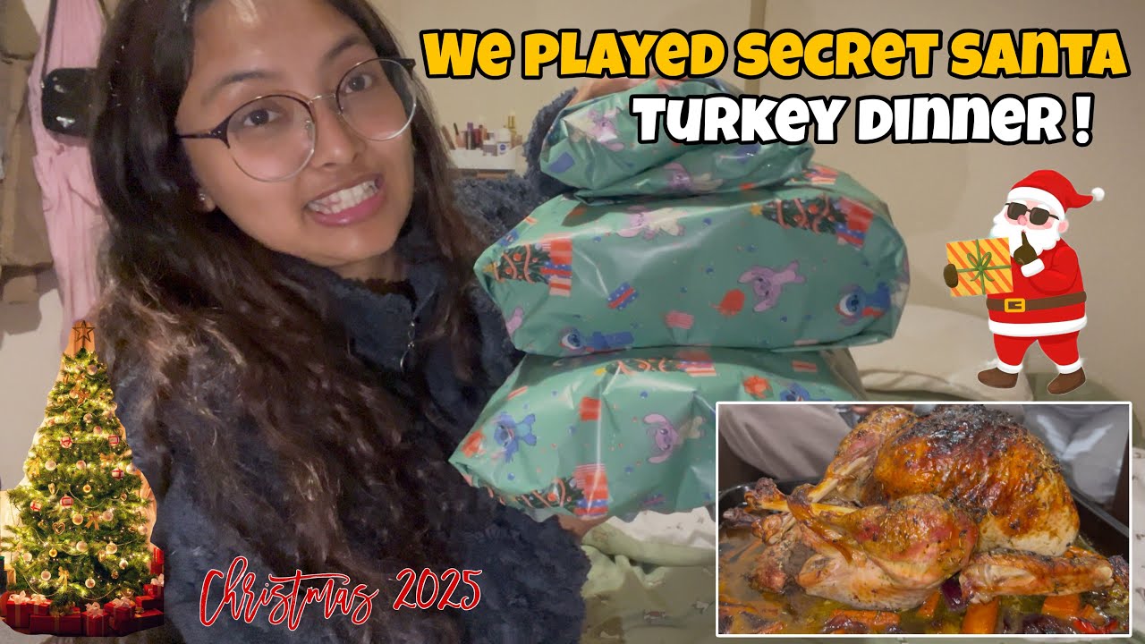 Secret Santa Chaos 🎁 + Our First Ever Turkey Dinner | Christmas 2025 Vlog | Nepalese students in UK