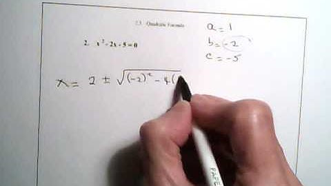 College Algebra  3.2(b) Video #2 Solve Quadratic Equations by  Quadratic Formula