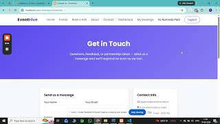 Event Booking System | internship project ibase technology | web development 