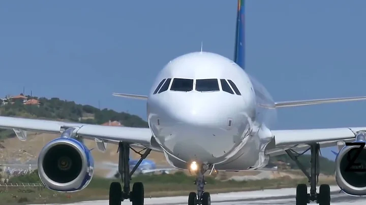 Spectacular take-off and landing of an airplane