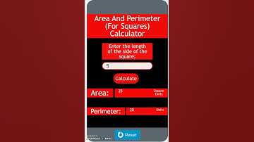 Area And Perimeter (For Squares) Calculator