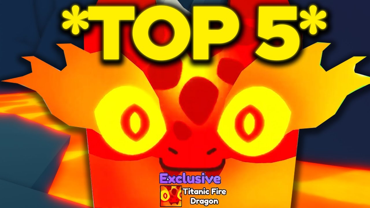 TOP 5 YouTubers Hatching TITANIC FIRE DRAGON In Pet Simulator 99 - YouTube