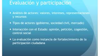 Introducción a la evaluación: relevancia y alcances