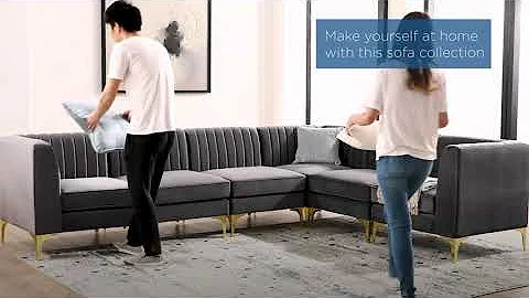 Triumph Channel Tufted Performance Velvet Sectional Sofa Collection