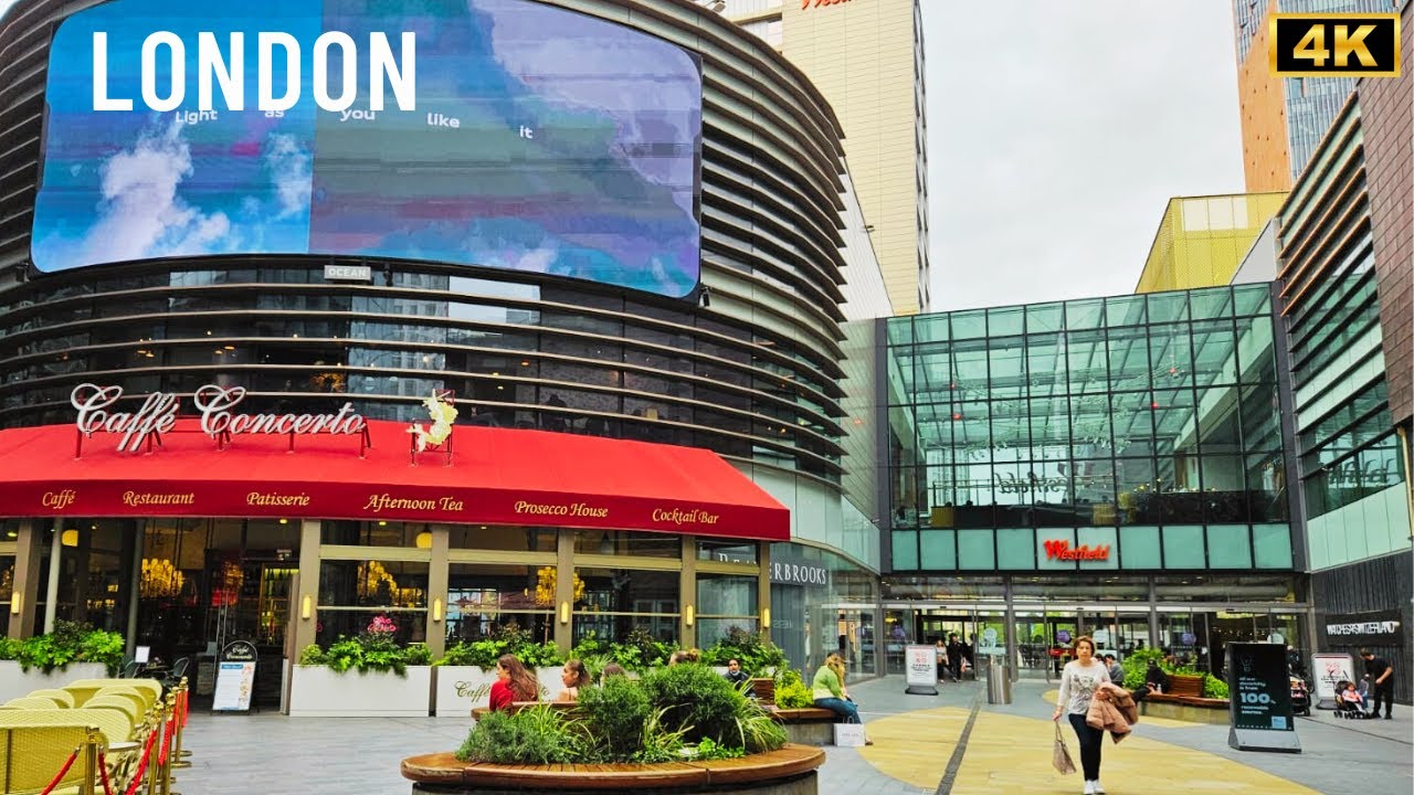 London Walking Tour 2025, Stratford City, Westfield Stratford Shopping Centre, Urban Vibes, 4k HDR
