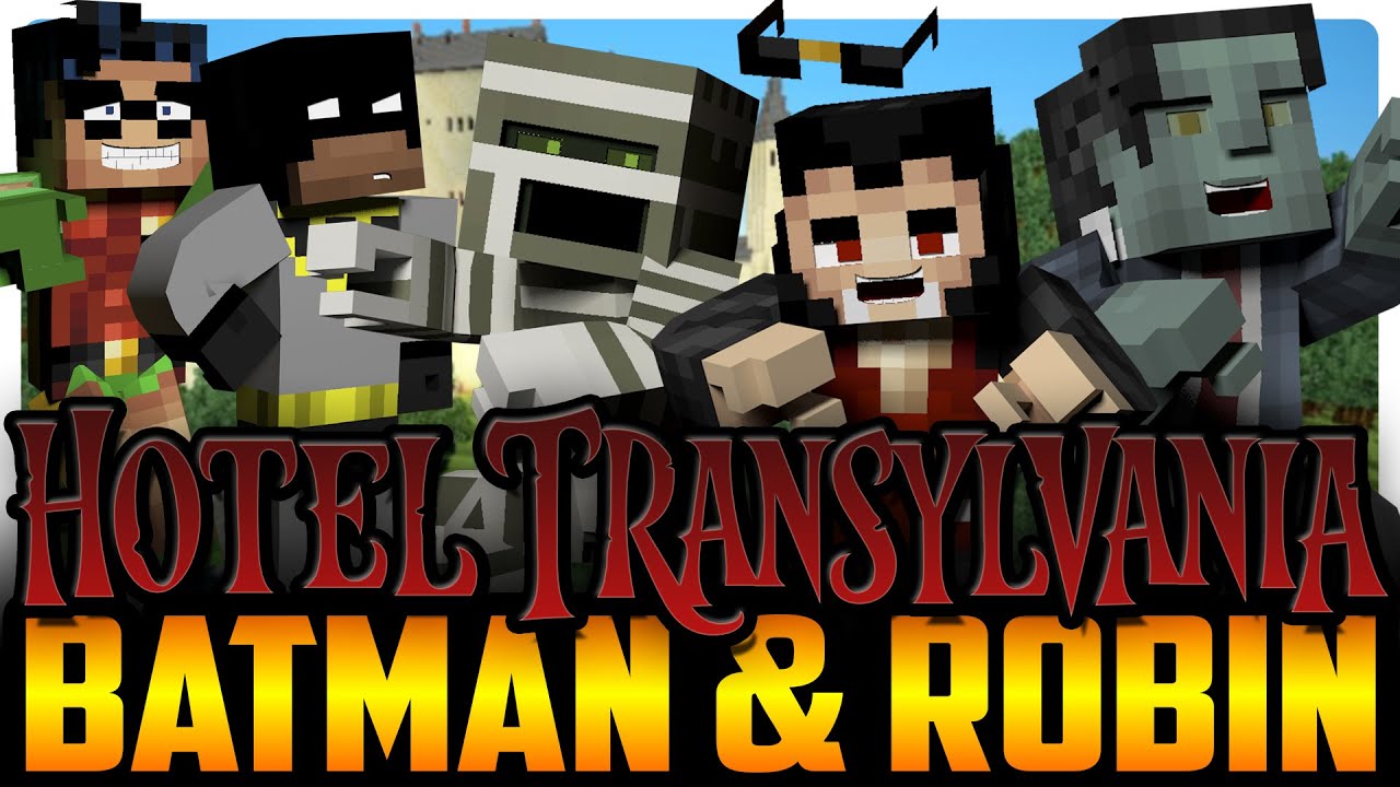 Batman and Robin visit Hotel Transylvania! (Minecraft Roleplay)