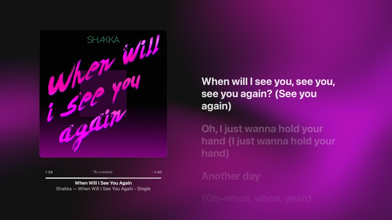 When Will I See You Again - Shakka (Karaoke w/ Backing Vocals) - YouTube