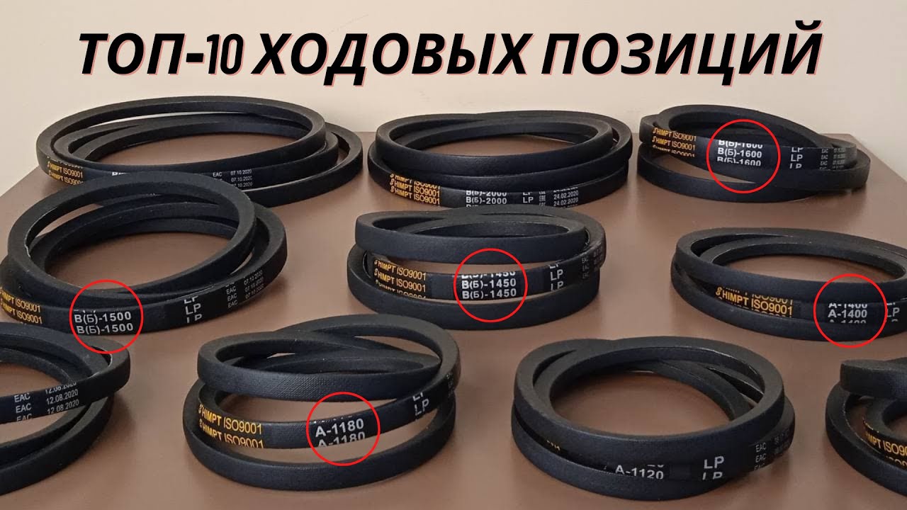 Популярные размеры клиновых ремней - YouTube