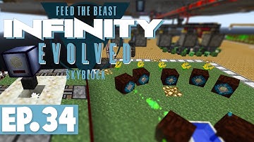 FTB INFINITY EVOLVED SKYBLOCK - TURNING BACON INTO MANA & LIVING ROCK AUTOMATION! #34 [FTB Skyblock]