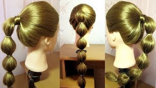  Tuto coiffure simple et rapide cheveux long: queue de cheval bulle (bubble ponytail)