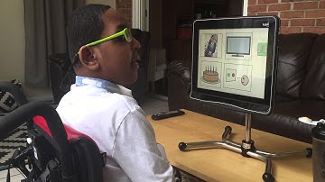 Siah using Tobii I-15 eye gaze to talk about himself!