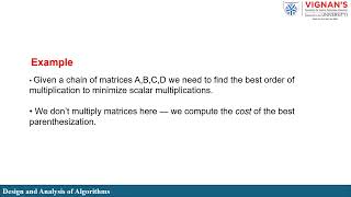 Matrix Chain Multiplication Explained | DP Table + Optimal Order | Vignan CSE Dept