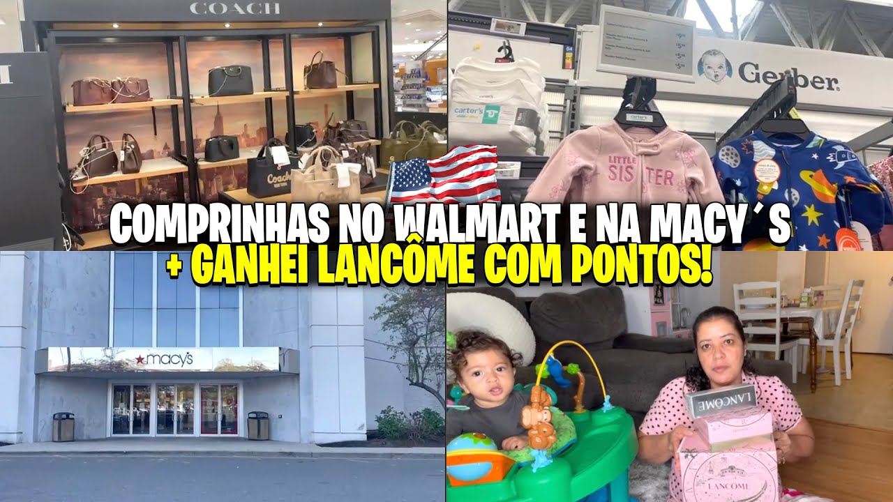 DIA DE COMPRAS NOS EUA 💄🛍️ | RETIREI MEU BRINDE DA LANCÔME + WALMART E MACY’S COM PREÇOS REAIS