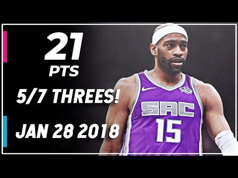 Vince Carter Full Highlights Kings vs Spurs (01.28.2018) - 21 Pts, 5-7 Threes! - Vince Carter Full Highlights Kings vs Spurs (01.28.2018) - 21 Pts, 5-7 Threes!