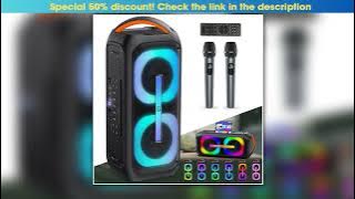 Review Karaoke Machine with 2 Wireless Microphones,?Dual 60W 6.5