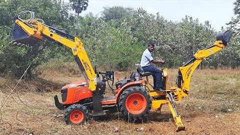 Kubota NeoStar B2441 24hp 4wd Mini Tractor | Bull backhoe loader attachment | Agriculture India 🇮🇳