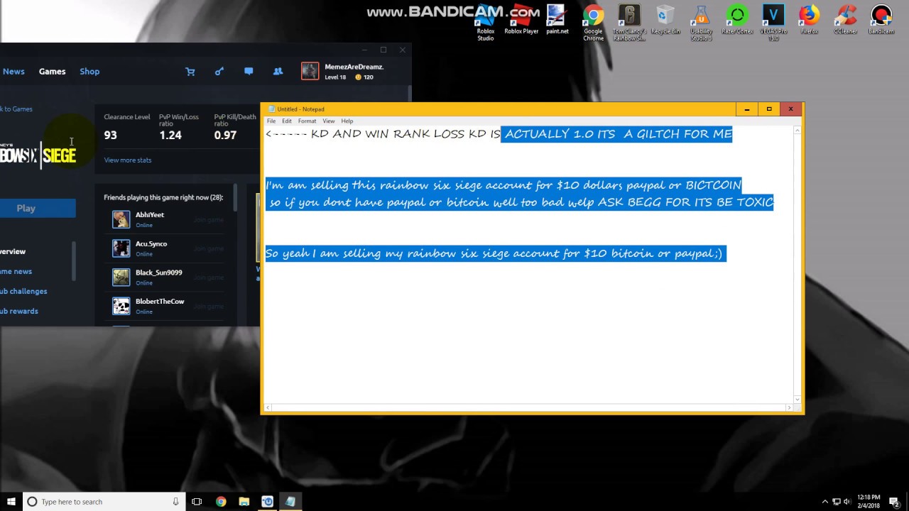 RAINBOW SIX SIEGE SELLING ACCOUNT YouTube