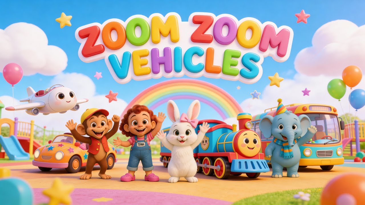 Vehicles Song | Zoom Zoom Vehicles | Learn Vehicle Sounds for Children | Nursery Rhymes & Kids Songs